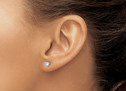 Sterling silver cubic zirconia heart earrings, another view