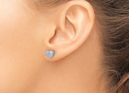 Sterling silver cubic zirconia heart earrings, another view