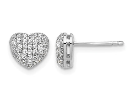 Sterling silver cubic zirconia heart earrings