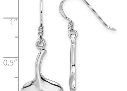 Sterling Silver Rhodium-Plated Polished Whale Tail Dangle Earrings (Style QE17558)