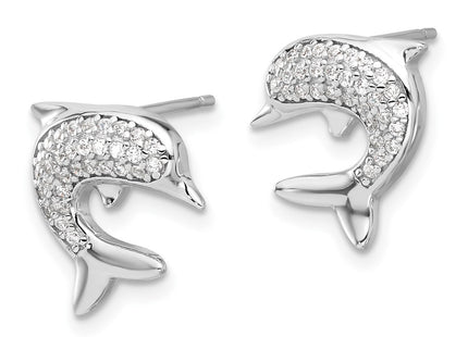 Sterling silver cubic zirconia earrings, alternate view