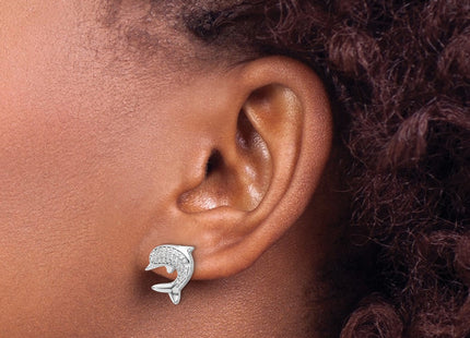 Sterling silver cubic zirconia earrings, another view