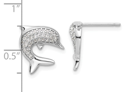 Sterling silver cubic zirconia earrings, further view