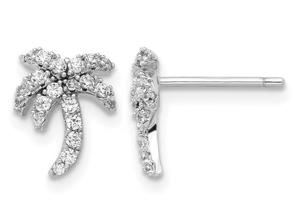 Sterling silver cubic zirconia tree earrings