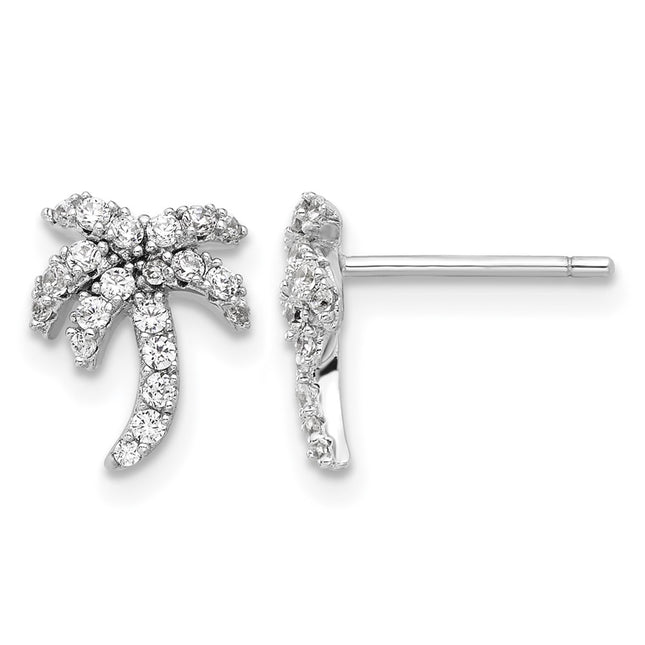 Sterling silver cubic zirconia tree earrings