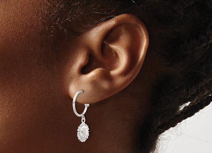 Sterling silver hoop earrings, another view