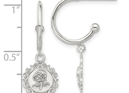 Sterling silver hoop earrings, further view