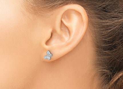 Sterling silver cubic zirconia butterfly earrings, another view