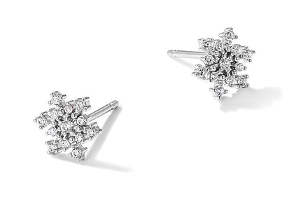 Sterling silver cubic zirconia snowflake earrings, additional view