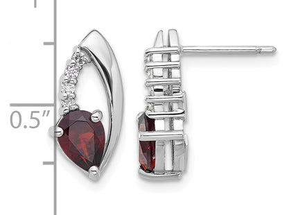 Sterling silver cubic zirconia earrings, further view