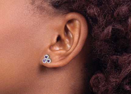 Sterling silver amethyst earrings, another view