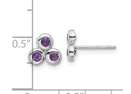 Sterling silver amethyst earrings, further view