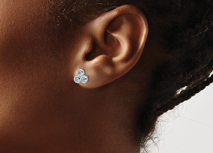 Sterling silver blue topaz earrings, another view
