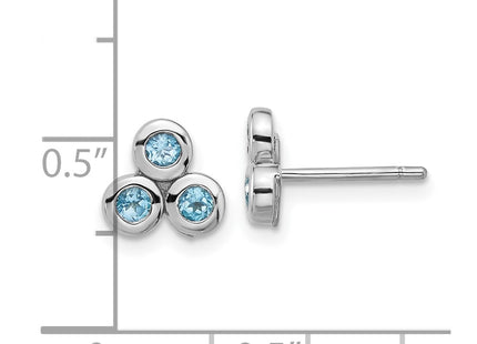 Sterling silver blue topaz earrings, further view