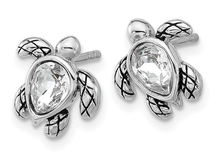 Sterling Silver Earrings Style QE17796APR - Classique Jewelry Inc.