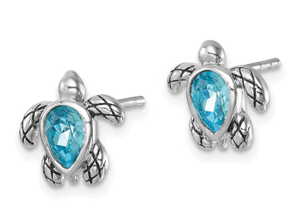 Sterling Silver Earrings Style QE17796MAR - Classique Jewelry Inc.