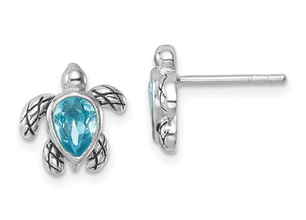 Sterling Silver Earrings Style QE17796MAR - Classique Jewelry Inc.