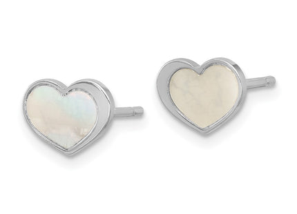 Sterling silver mother of pearl mother earrings, alternate view