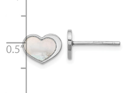 Sterling silver mother of pearl mother earrings, further view