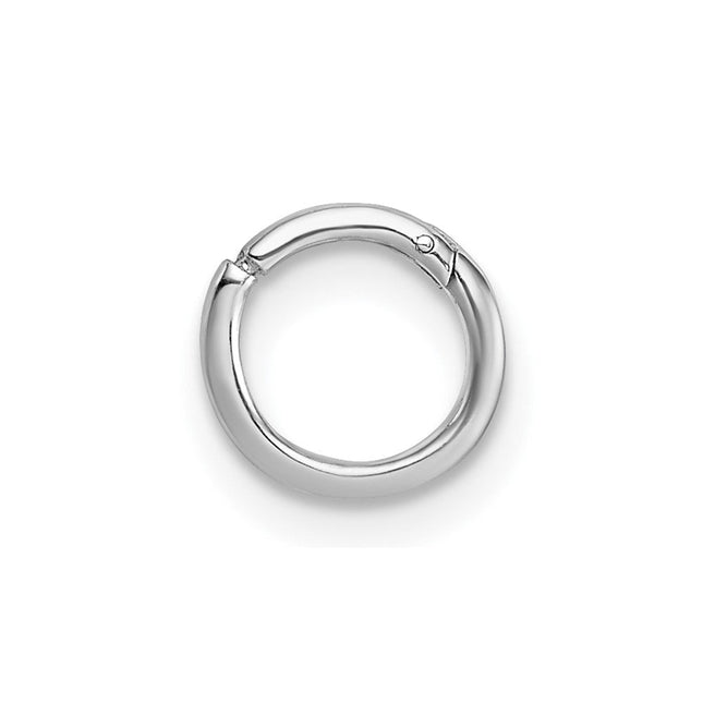 Sterling Silver Rhodium-plated Polished Single Cartilage Hoop Earring, 8.15 x 8.15mm