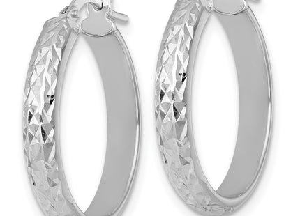 Sterling silver hoop earrings, alternate view