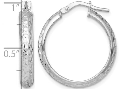 Sterling silver hoop earrings, another view
