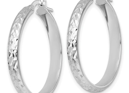 Sterling silver hoop earrings, alternate view