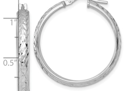 Sterling silver hoop earrings, another view