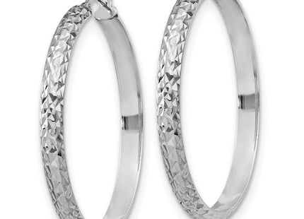 Sterling silver hoop earrings, alternate view