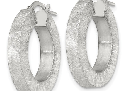 Sterling silver hoop earrings, alternate view