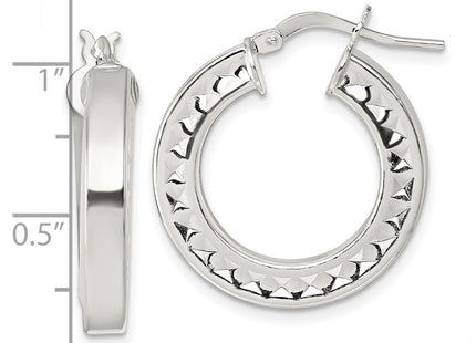 Sterling silver hoop earrings, another view