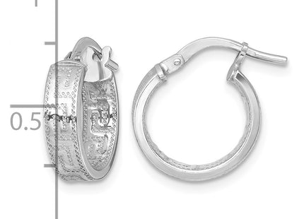 Sterling silver key hoop earrings, another view