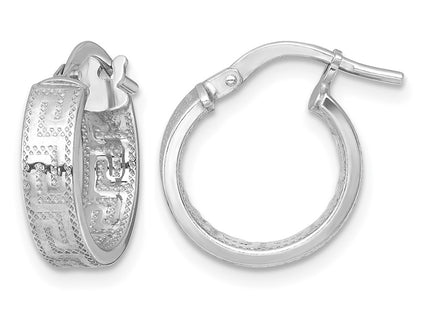 Sterling silver key hoop earrings