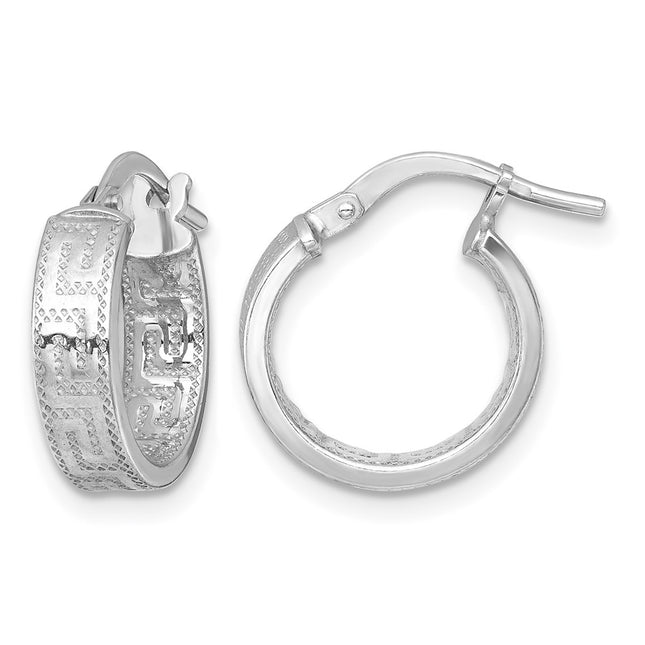 Sterling silver key hoop earrings