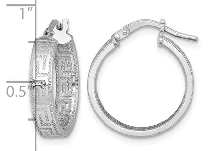 Sterling silver key hoop earrings, another view
