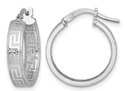 Sterling silver key hoop earrings