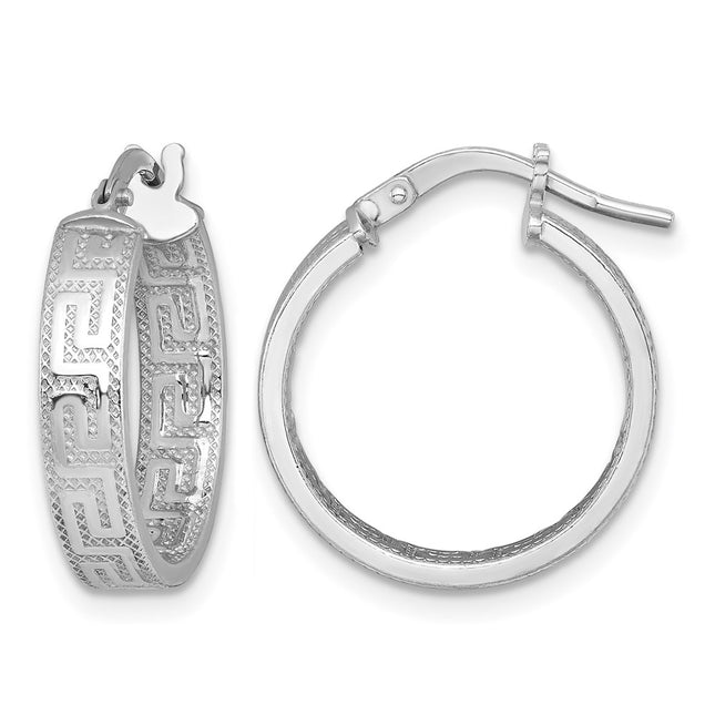Sterling silver key hoop earrings