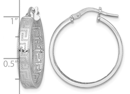 Sterling silver key hoop earrings, another view