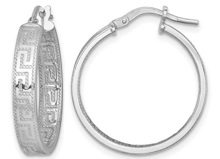 Sterling silver key hoop earrings