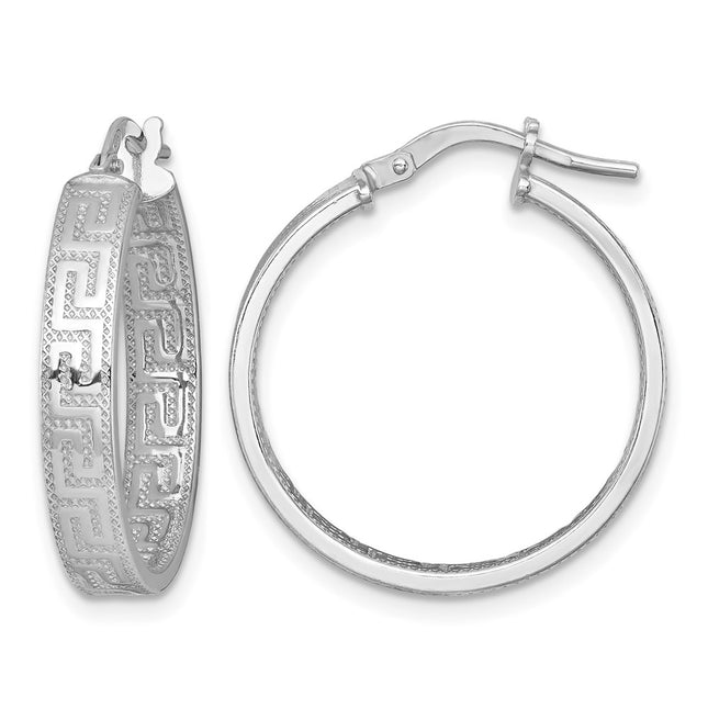 Sterling silver key hoop earrings