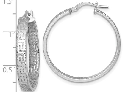 Sterling silver key hoop earrings, another view