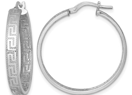 Sterling silver key hoop earrings