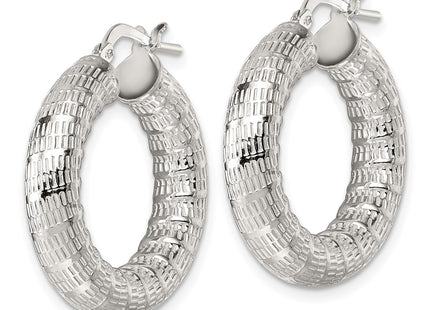 Sterling silver hoop earrings, alternate view