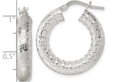 Sterling silver hoop earrings, another view