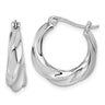 Sterling Silver Rhodium-plated Polished x Graduated Twisted Hoop Earrings