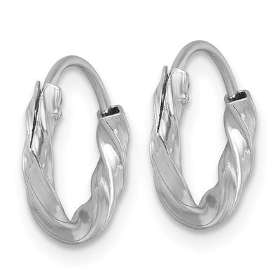 Sterling Silver Rhodium-plated Polished Twisted 2.25 x Round Endless Hoop Earrings, 13 x 2.25mm