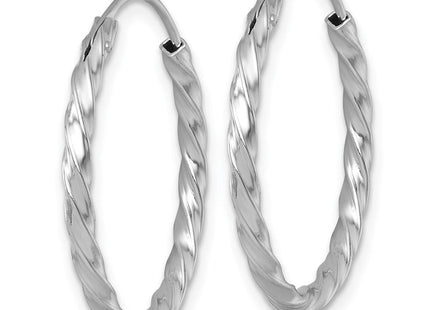 Sterling Silver Rhodium-plated Polished Twisted 2.25 x Round Endless Hoop Earrings (Style QE17886)