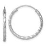 Sterling Silver Rhodium-plated Polished Twisted 2.25 x Round Endless Hoop Earrings