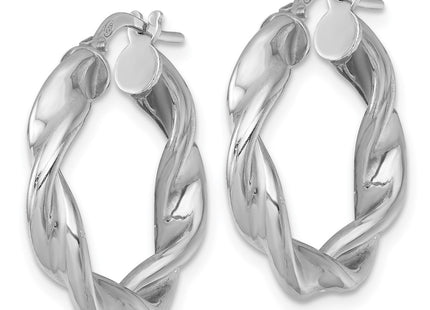 Sterling silver hoop earrings, alternate view