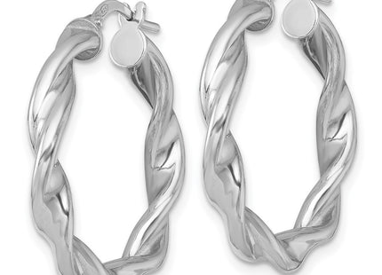 Sterling silver hoop earrings, alternate view